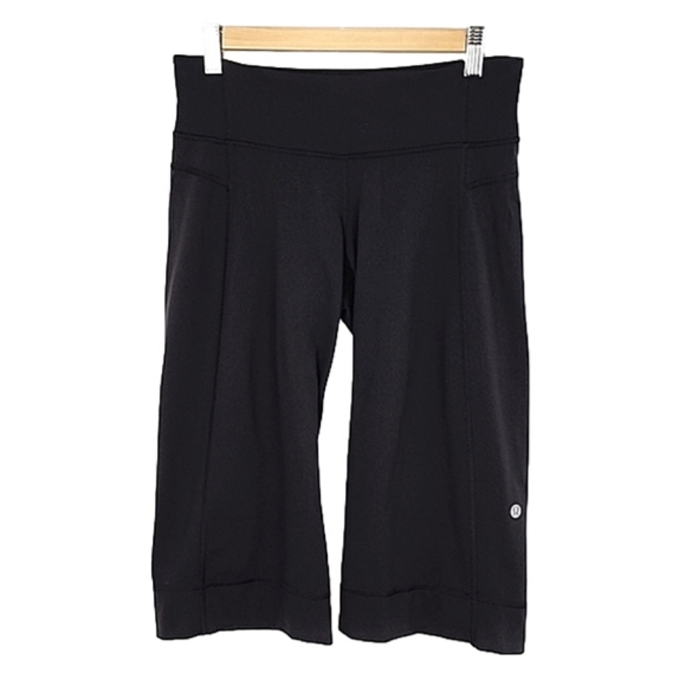 Lululemon Black Clam Digger Crop Pant 17" Inseam Stretch Yoga Athletic  Size 4